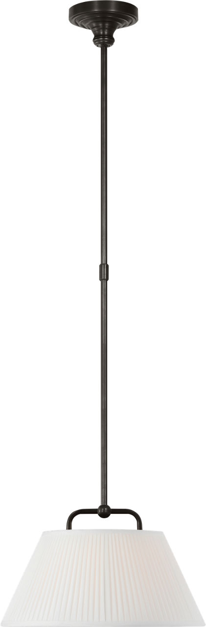 Serrato 20" Hanging Shade in Bronze with Silk Pleat Shade