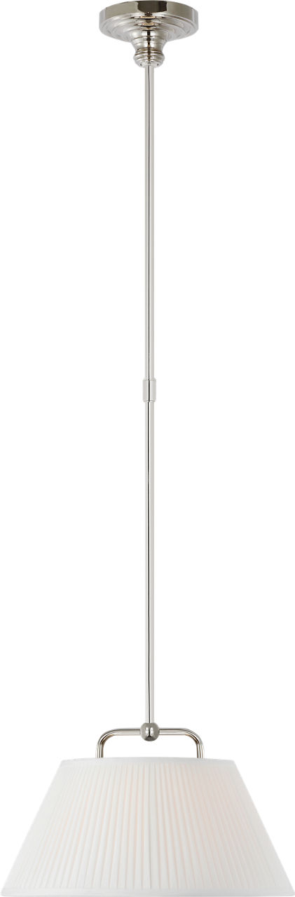 Serrato 20" Hanging Shade in Polished Nickel with Silk Pleat Shade