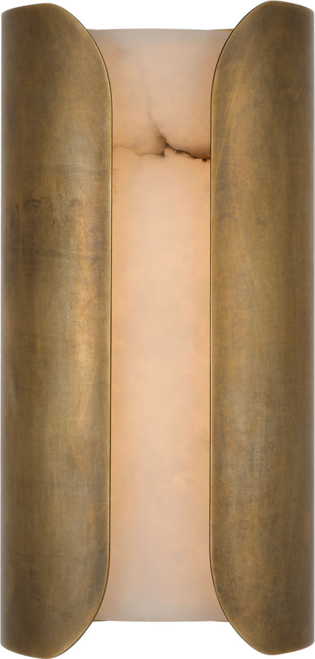 Armise 14" Sconce in Mottled Brass with Alabaster