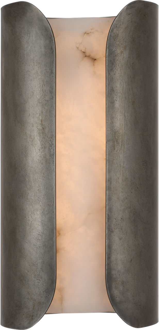 Armise 14" Sconce in Mottled Pewter with Alabaster