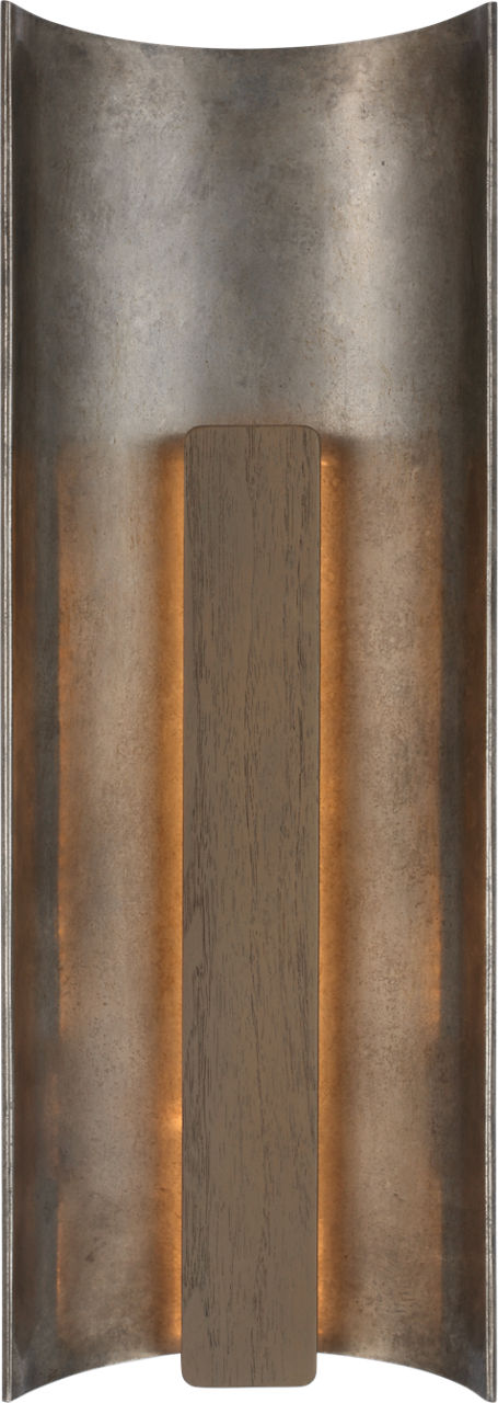 Remi 18" Sconce in Mottled Pewter and Warm Walnut