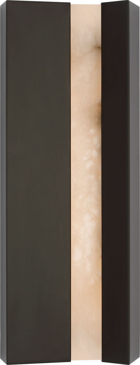 Austera 20" Sconce in Matte Carbon with Alabaster