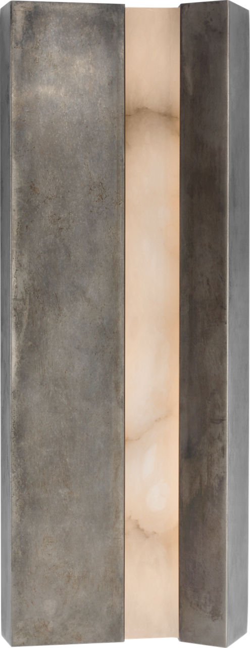 Austera 20" Sconce in Mottled Pewter with Alabaster