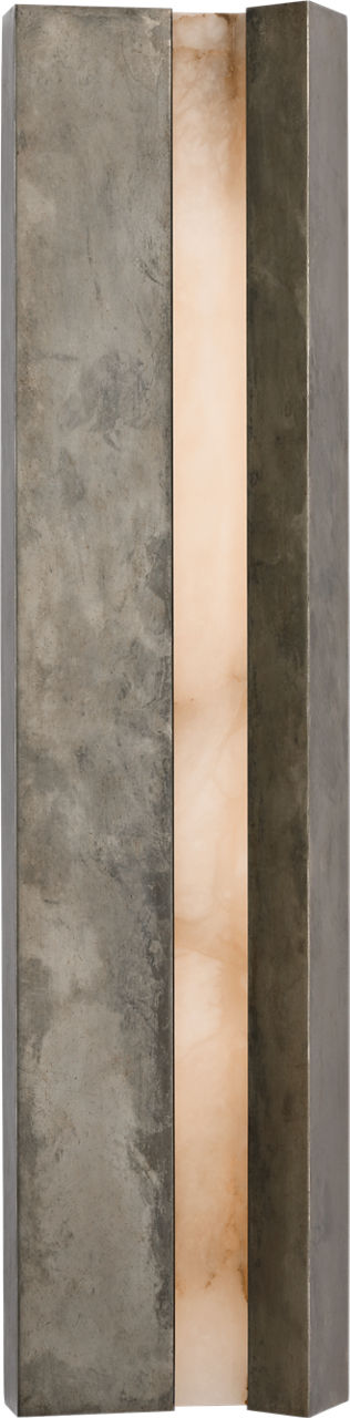 Austera 32" Sconce in Mottled Pewter with Alabaster