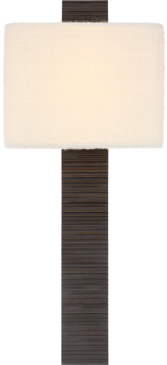 Fumar 23" Tail Sconce in Ridged Carbon with BouclÃ© Shade