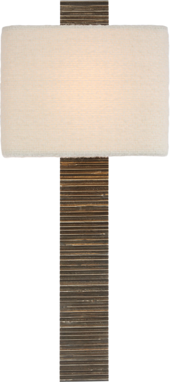 Fumar 23" Tail Sconce in Ridged Graphite with Bouclé Shade