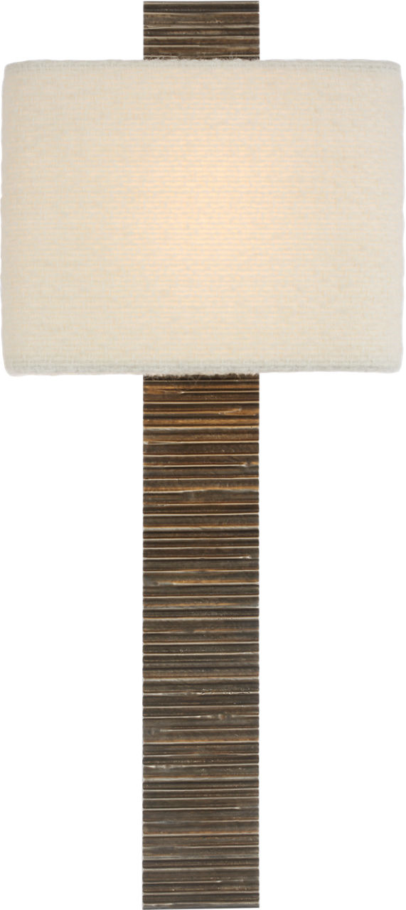 Fumar 23" Tail Sconce in Ridged Graphite with Bouclé Shade