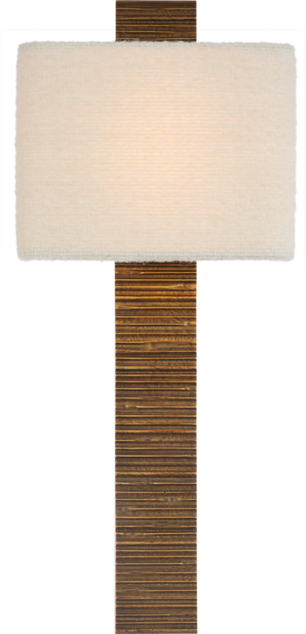 Fumar 23" Tail Sconce in Ridged Tombac with Bouclé Shade