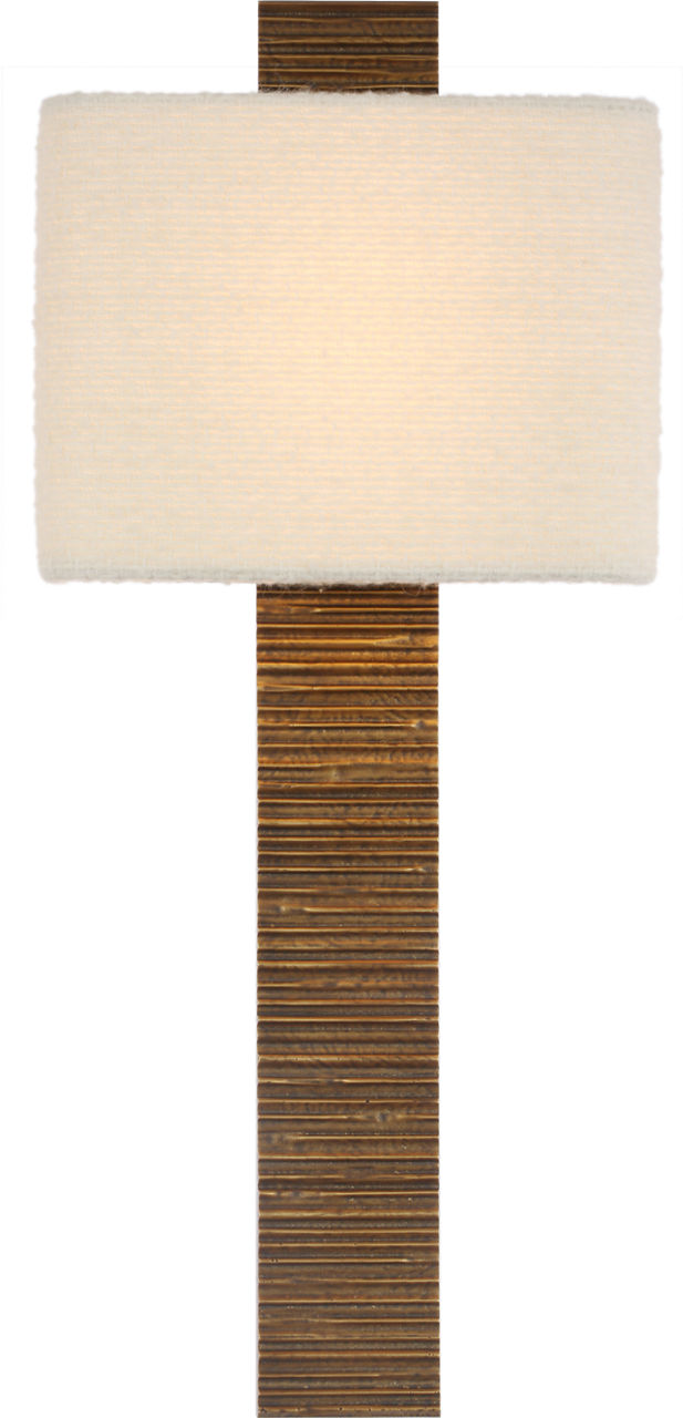 Fumar 23" Tail Sconce in Ridged Tombac with Bouclé Shade
