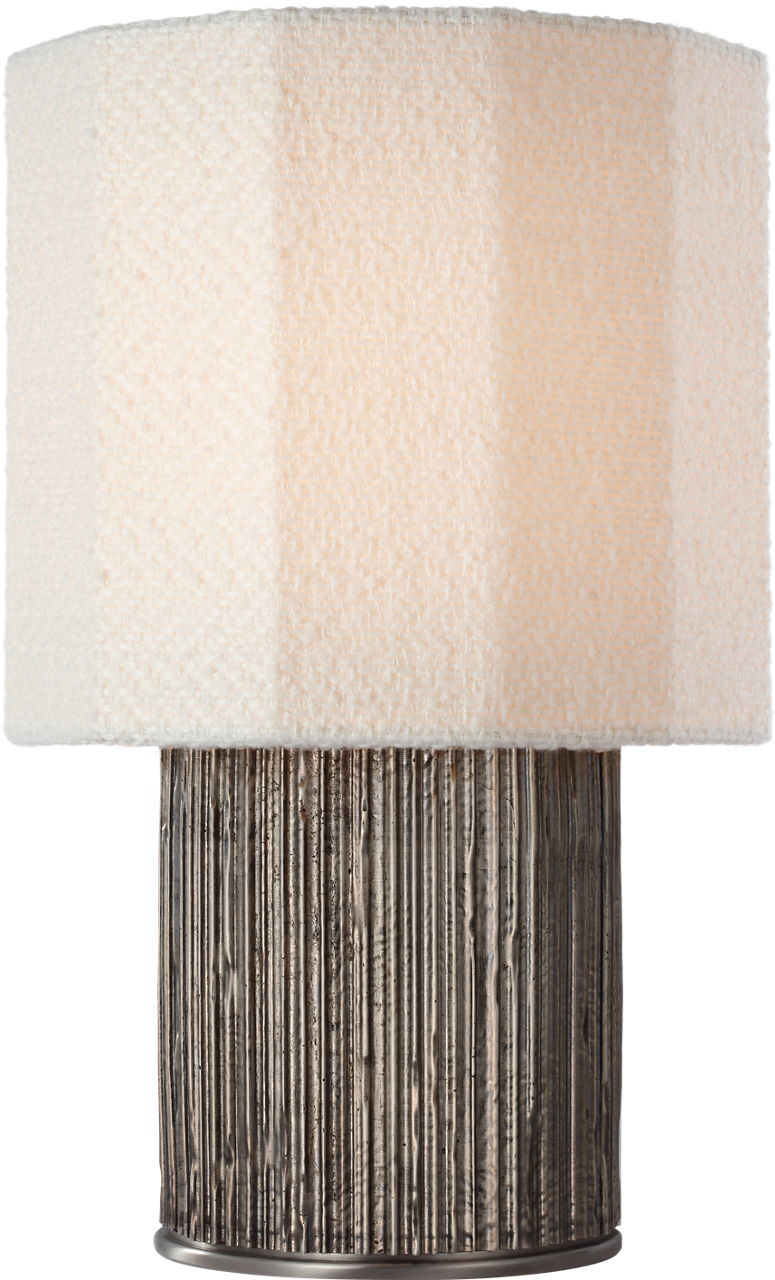 Fumar 18" Table Lamp in Ridged Graphite with Bouclé Shade