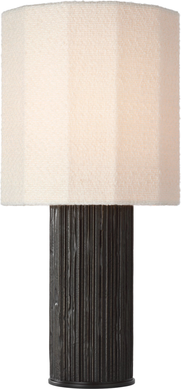 Fumar 24" Table Lamp in Ridged Carbon with Bouclé Shade