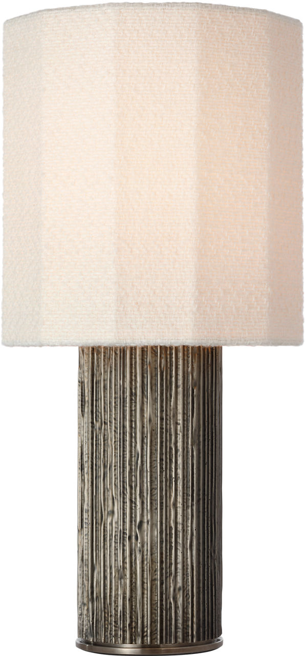 Fumar 24" Table Lamp in Ridged Graphite with Bouclé Shade