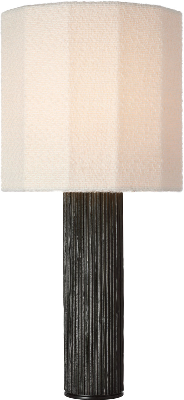 Fumar 29" Table Lamp in Ridged Carbon with Bouclé Shade