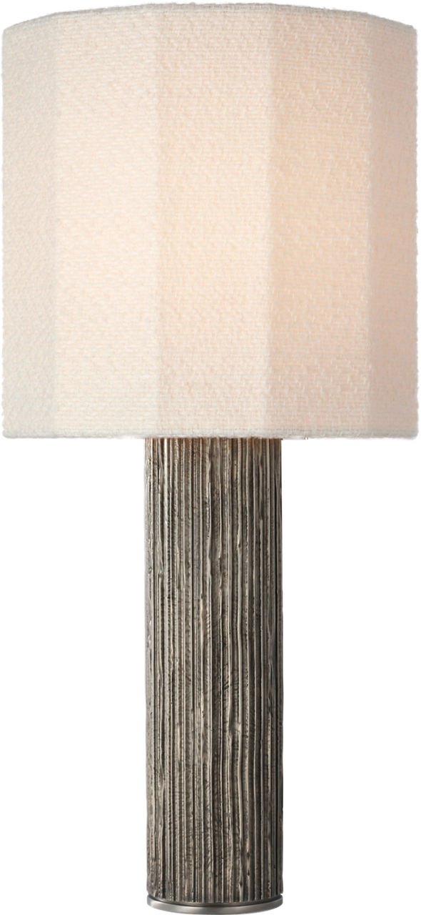 Fumar 29" Table Lamp in Ridged Graphite with Bouclé Shade