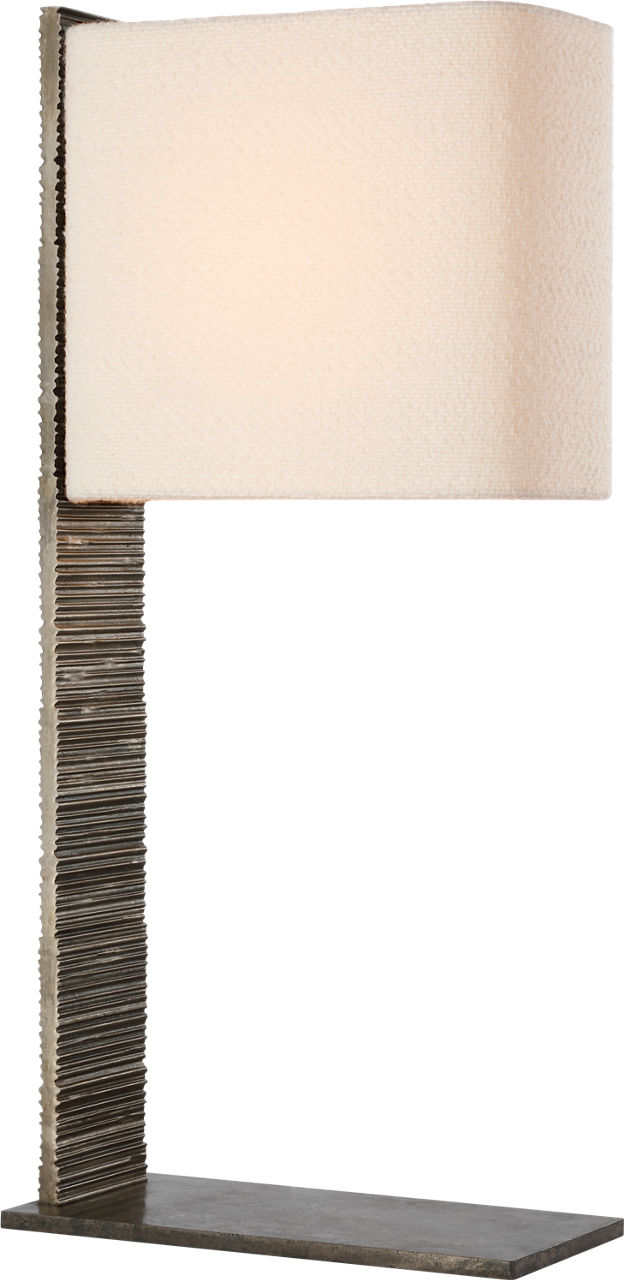 Fumar 34" Statement Table Lamp in Ridged Graphite with Bouclé Shade