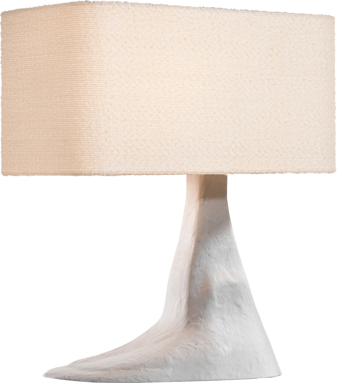 Terra-Forma 23" Right Table Lamp in Plaster White with Boucle Shade