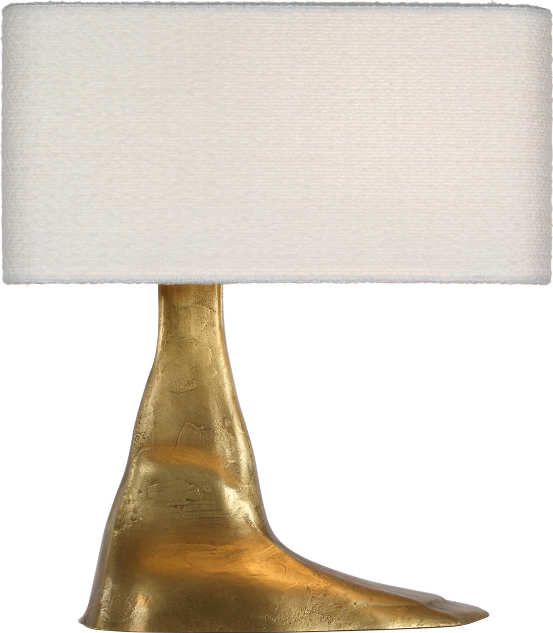 Terra-Forma 23" Left Table Lamp in Museum Brass with Boucle Shade
