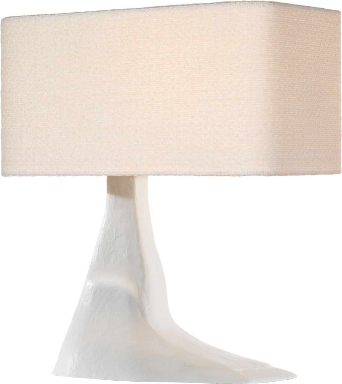 Terra-Forma 23" Left Table Lamp in Plaster White with Boucle Shade