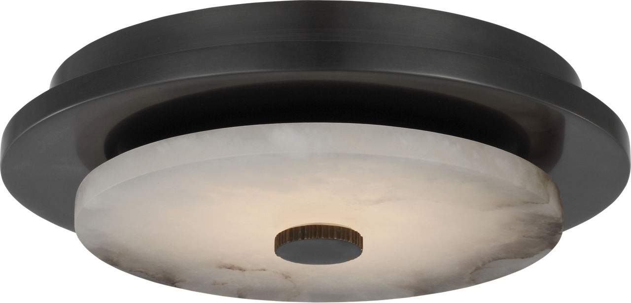 Lunara 11" Flush Mount in Bronze with Alabaster