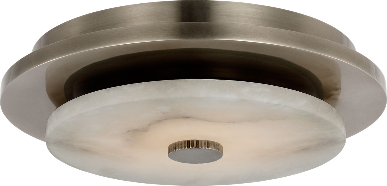 Lunara 11" Flush Mount in Pewter with Alabaster