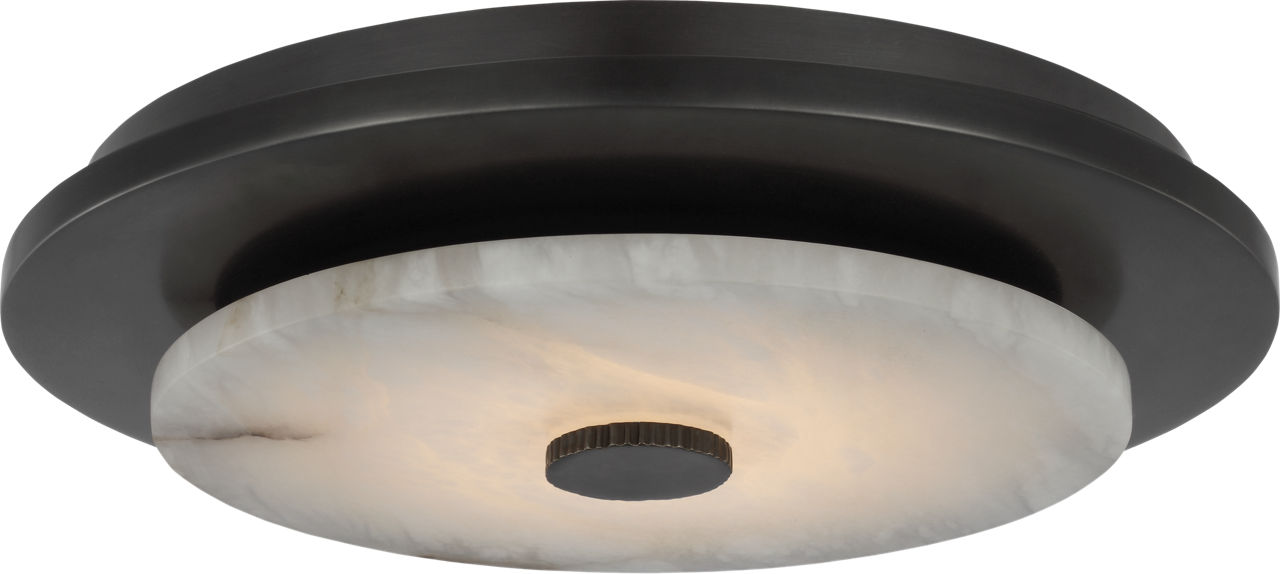 Lunara 14" Flush Mount in Bronze with Alabaster
