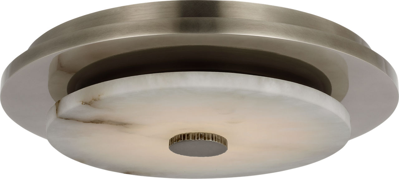 Lunara 14" Flush Mount in Pewter with Alabaster