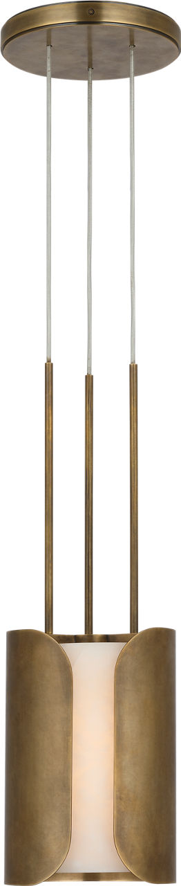 Armise 8" Pendant in Mottled Brass with Alabaster