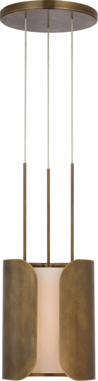 Armise 11" Pendant in Mottled Brass with Alabaster