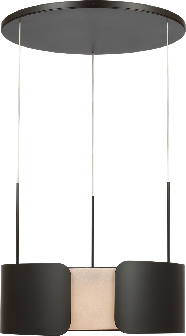 Armise 28" Drum Chandelier in Matte Carbon with Nova Frost