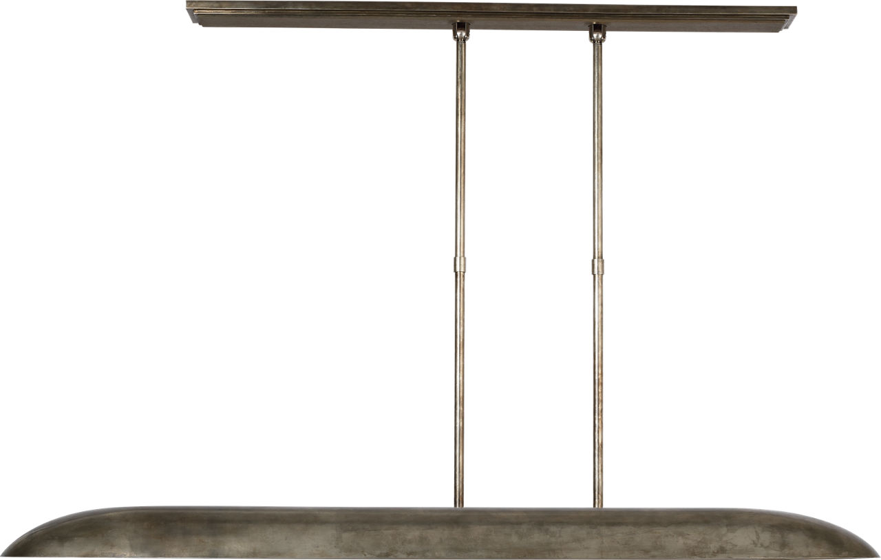 Remi 60" Linear Pendant in Mottled Pewter and Warm Walnut