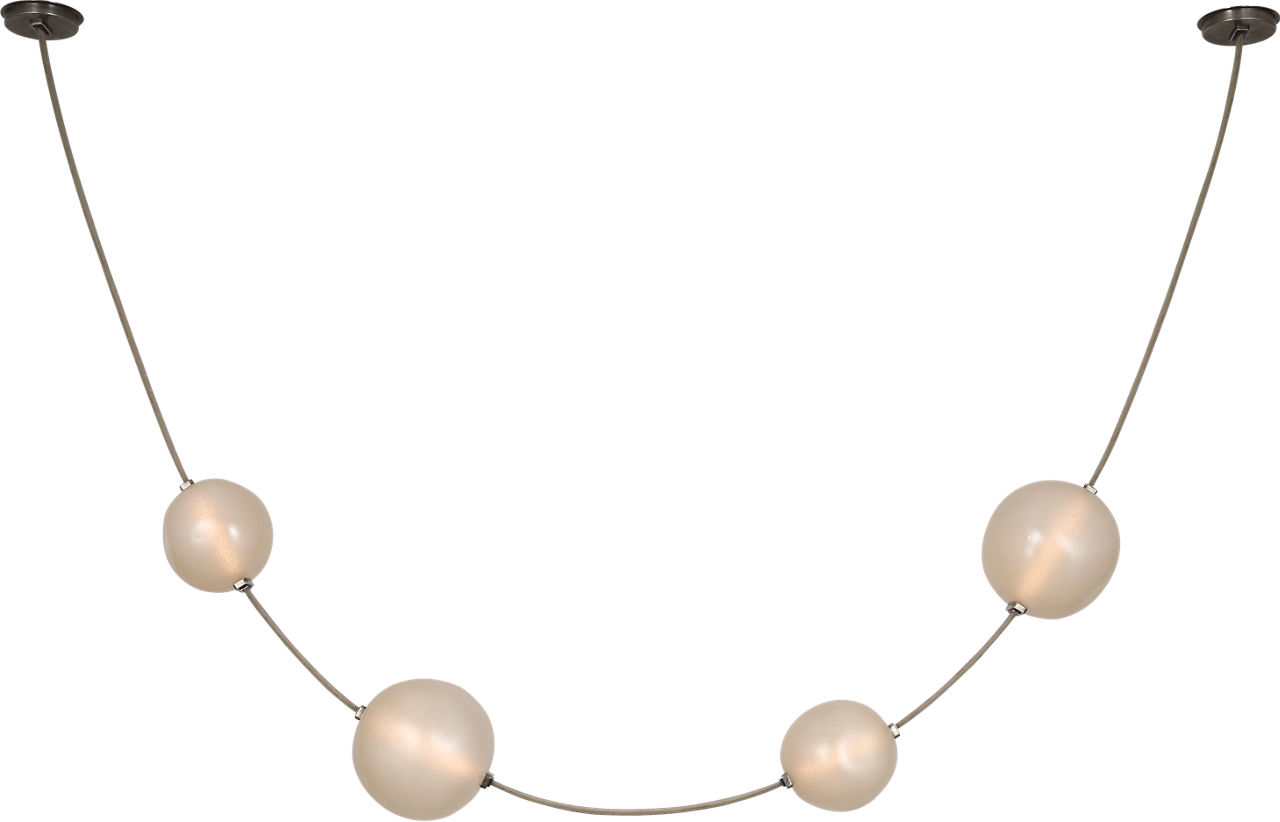 Dune Belted Light in Ash Suede and Mottled Pewter with Fizzy Nude Glass