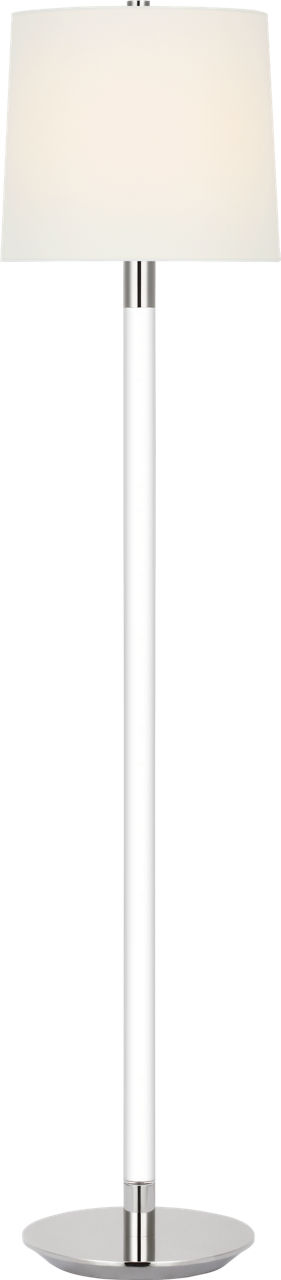 Riga 53" Cordless Floor Lamp in Crystal and Polished Nickel with Linen Shade
