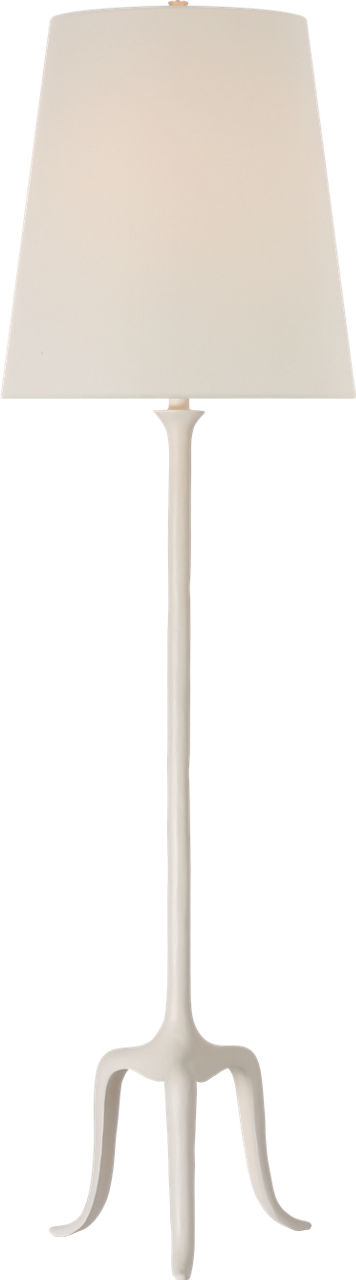 Mathilde 59" Floor Lamp in Plaster White with Linen Shade