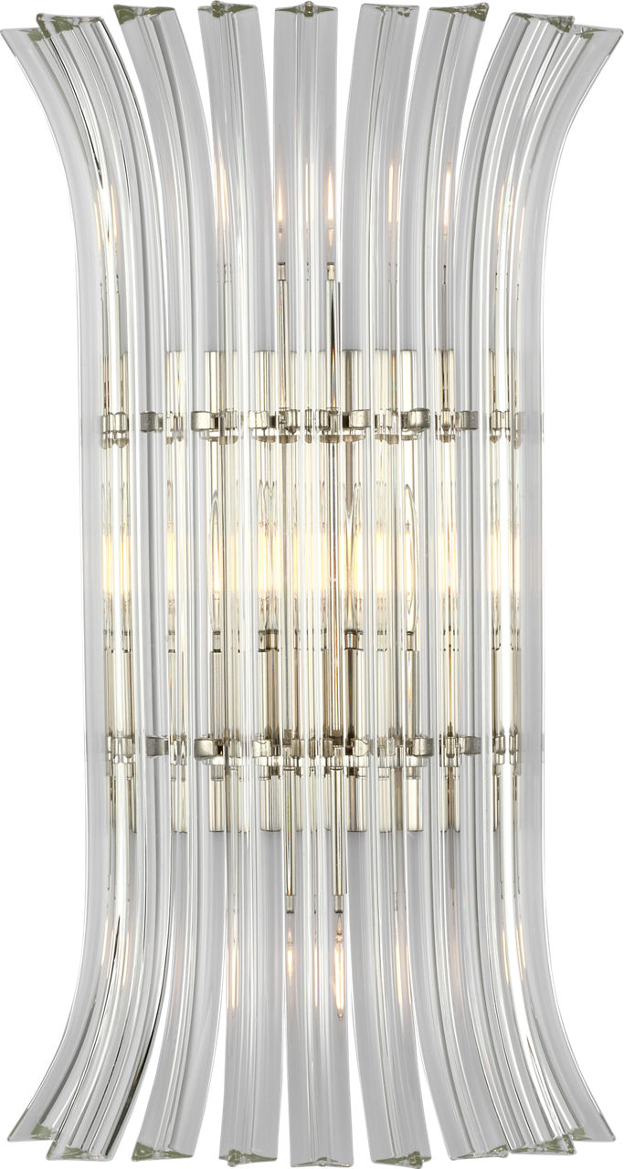 Rhine 21" Sconce in Polished Nickel with Crystal