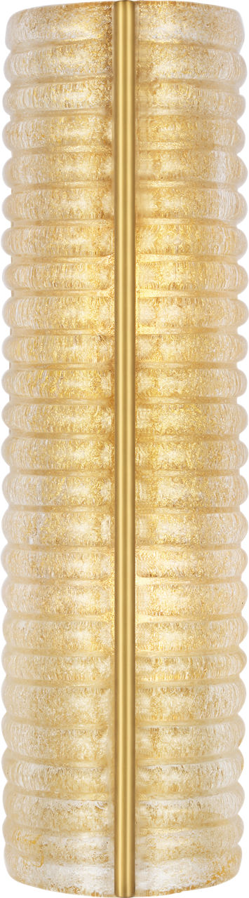 Claude 20" Linear Sconce in Hand-Rubbed Antique Brass with Gold Graniglia Glass
