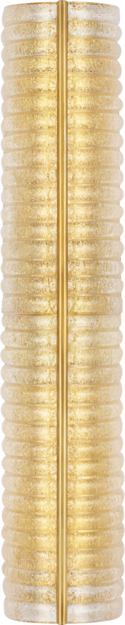 Claude 27" Linear Sconce in Hand-Rubbed Antique Brass with Gold Graniglia Glass