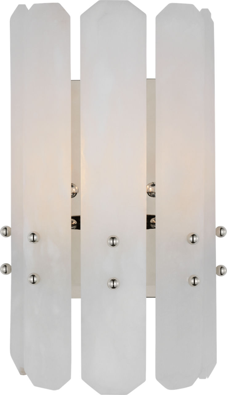 Bonnington Wall Sconce in Polished Nickel with Alabaster