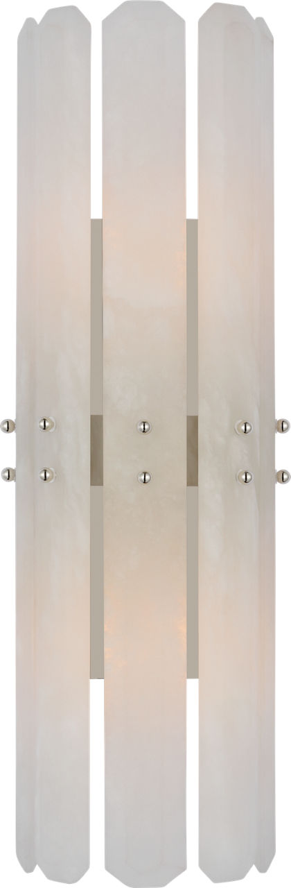 Bonnington Tall Sconce in Polished Nickel with Alabaster