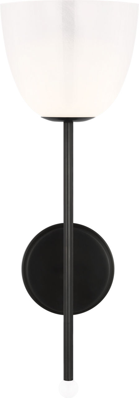 Brisa 20" Torch Sconce in Bronze with White Strie Glass Shade