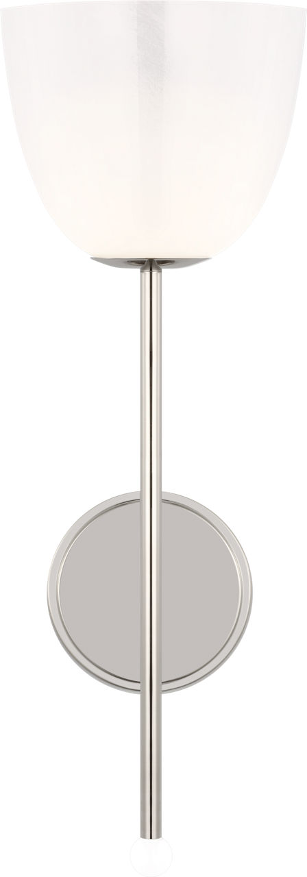 Brisa 20" Torch Sconce in Polished Nickel with White Strie Glass Shade