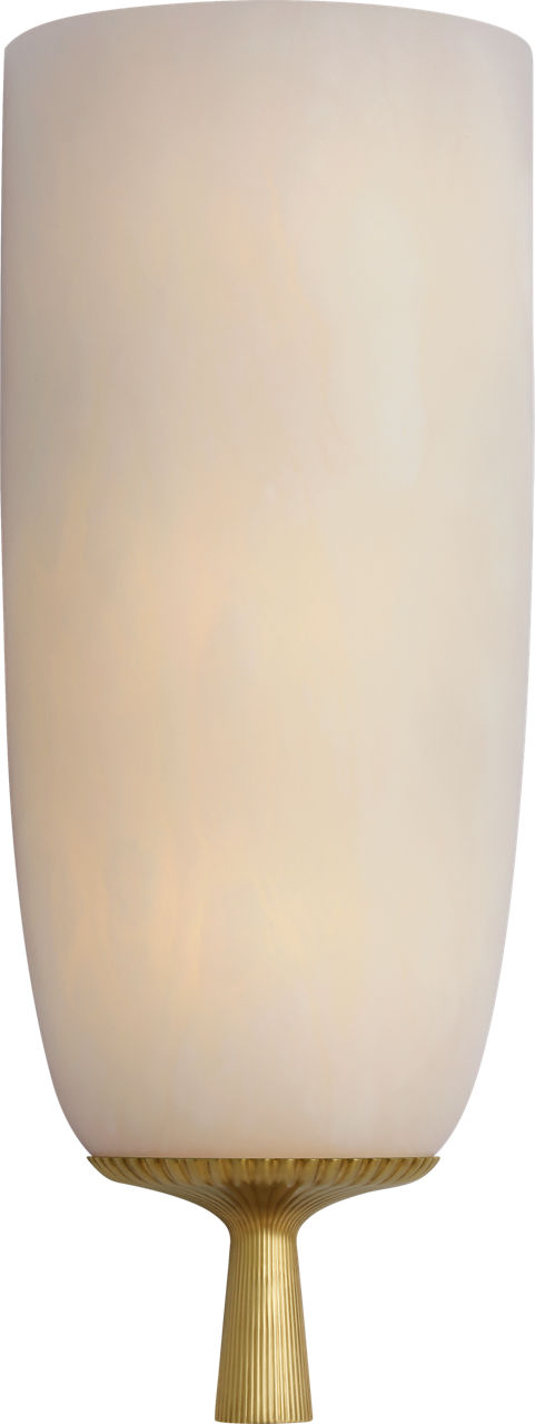 Pascal 21" Sconce in Hand-Rubbed Antique Brass with Alabaster