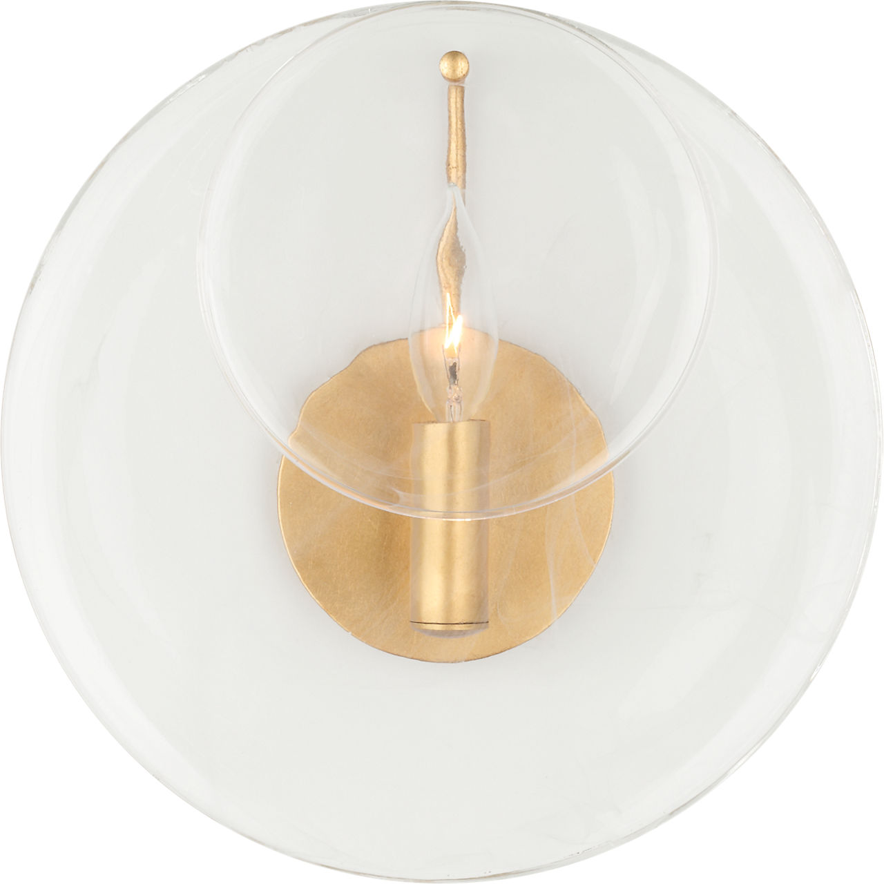 Loire Small Sconce in Gild with Clear Strie Glass