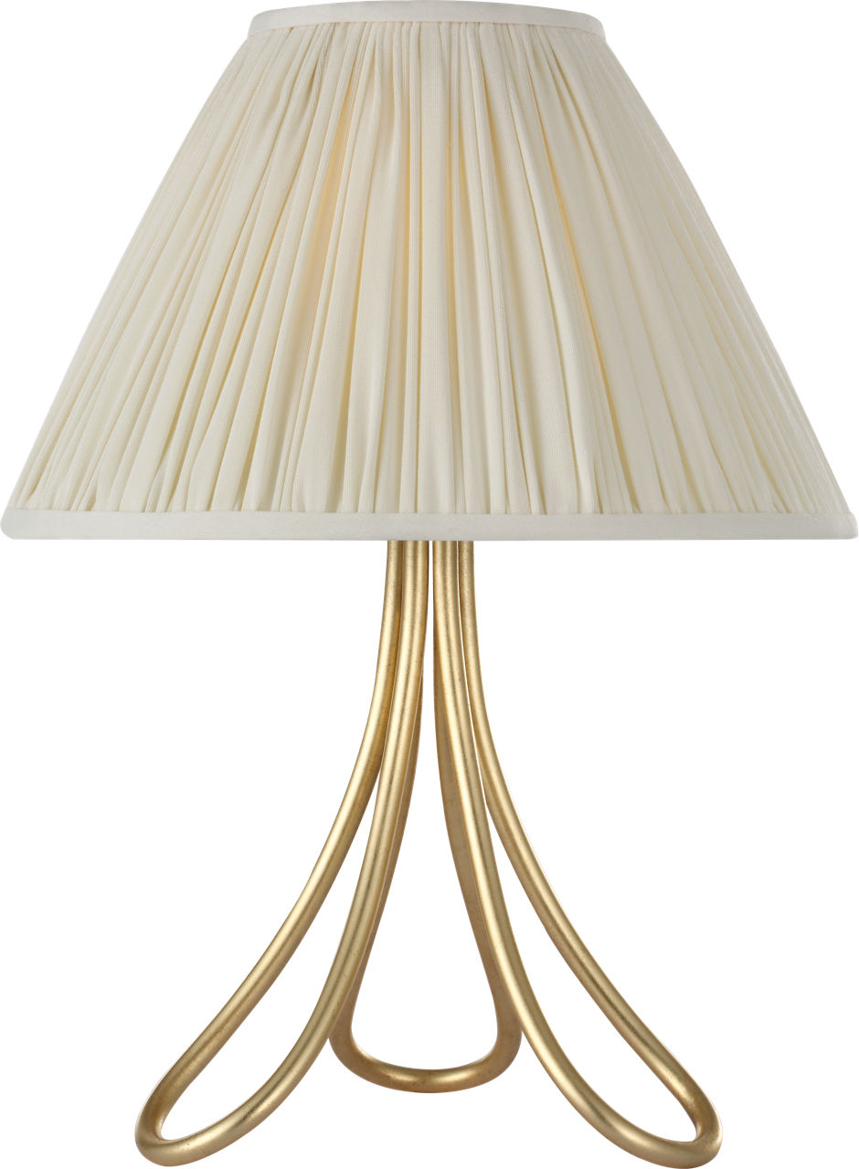 Jeanne 13" Cordless Accent Lamp in Gild with Silk Pleated Shade ARN 3055G-SP-CL