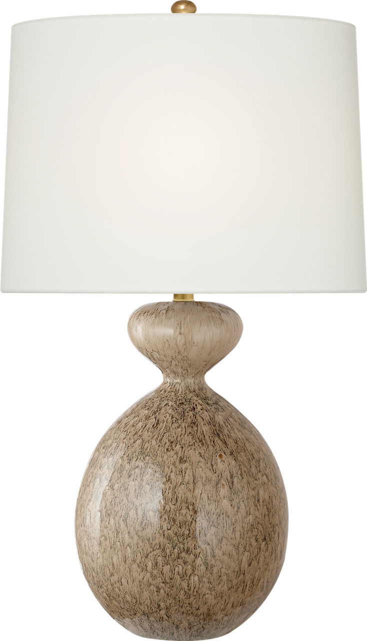 Gannet Table Lamp in Marbleized Sienna with Linen Shade