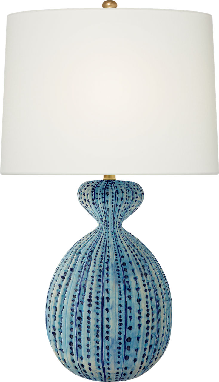 Gannet Table Lamp in Pebbled Aquamarine with Linen Shade