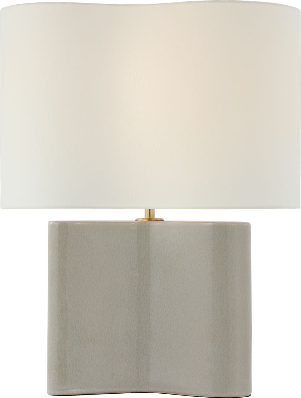 Mishca Medium Table Lamp in Shellish Gray with Linen Shade