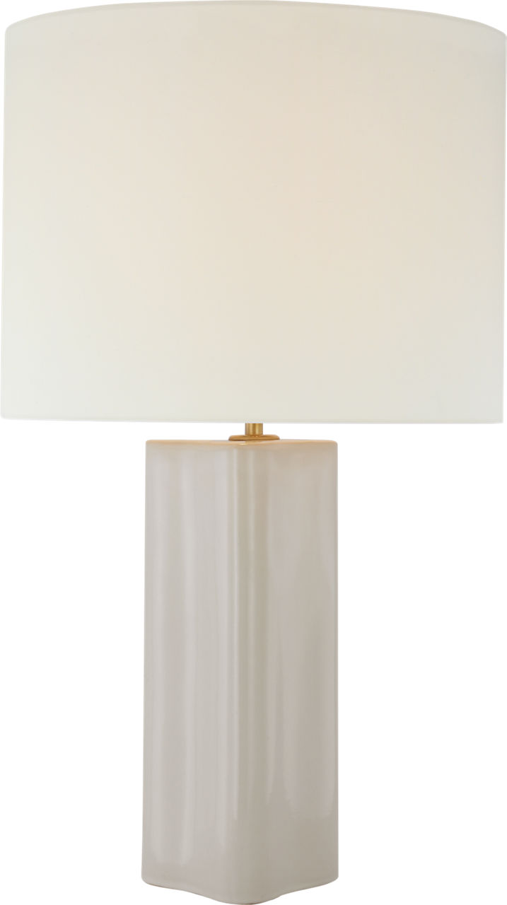Mishca Large Table Lamp in Ivory with Linen Shade