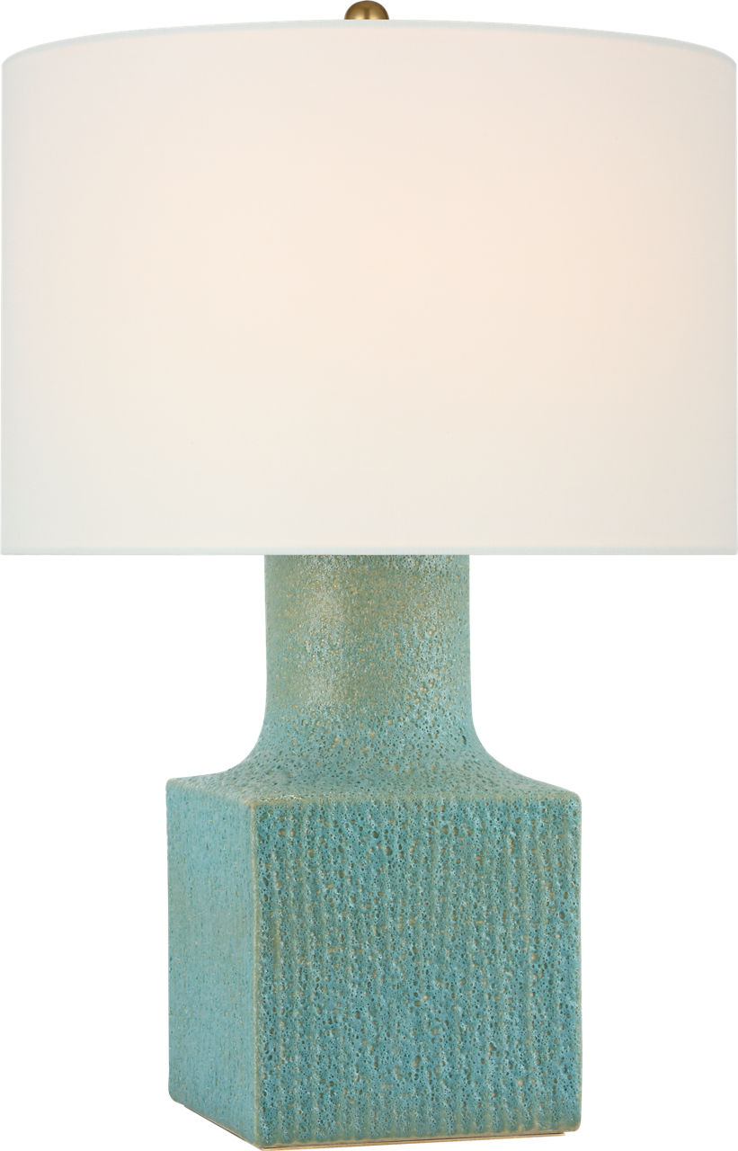 Aviva 24" Table Lamp in Volcanic Turquoise with Linen Shade