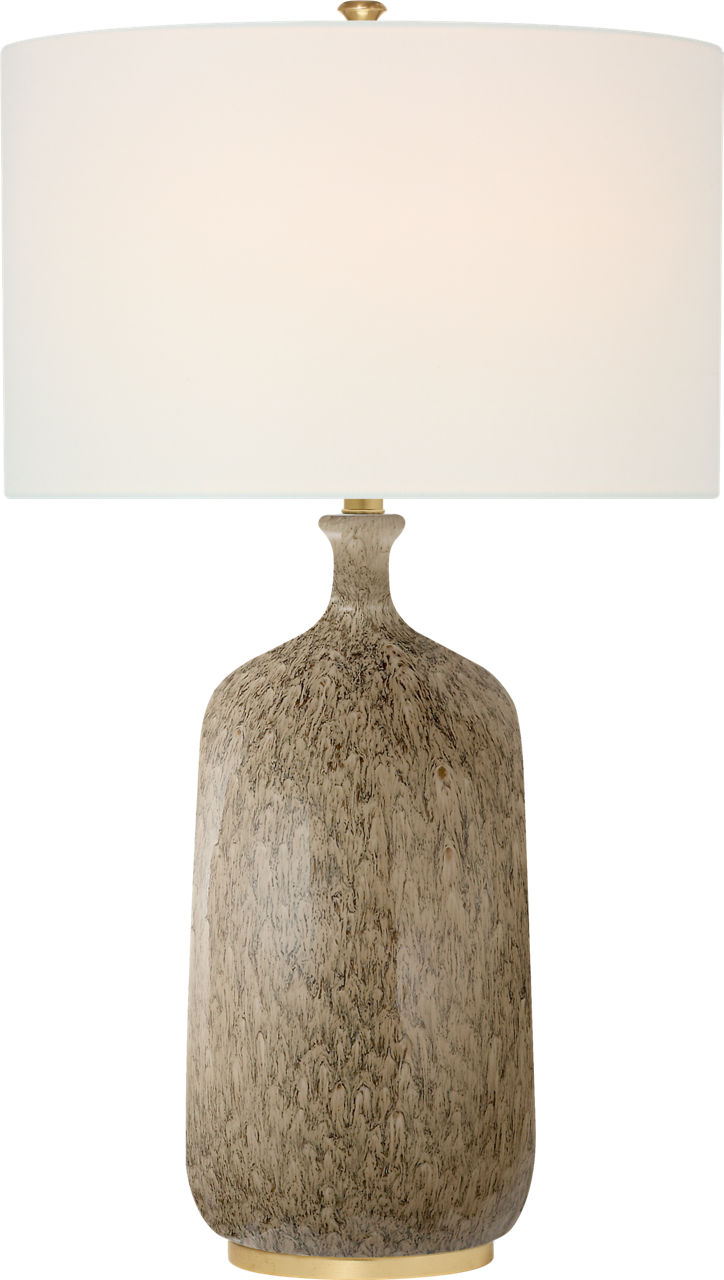 Culloden Cordless Table Lamp in Marbleized Sienna with Linen Shade