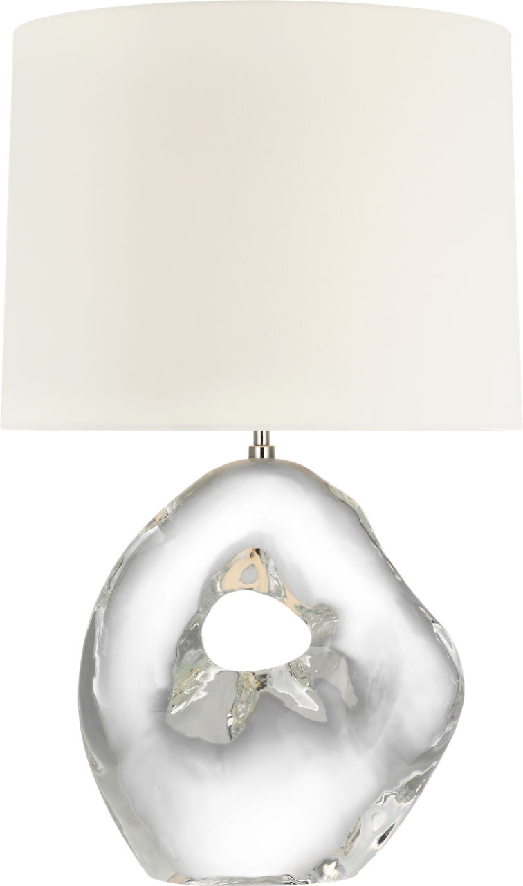 Adria 25" Cordless Table Lamp in Crystal with Linen Shade